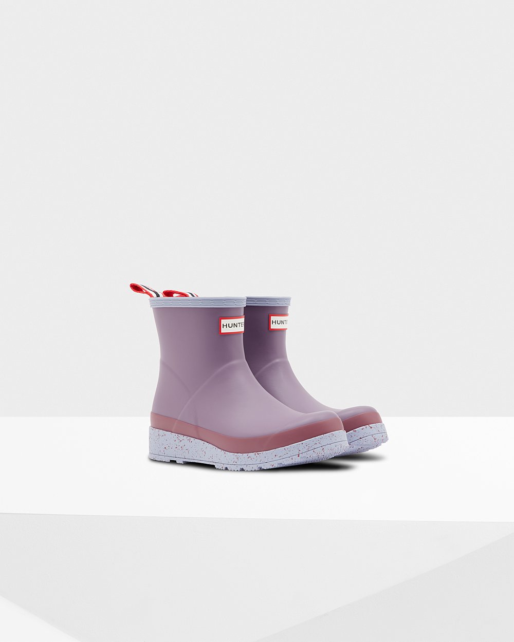 Hunter Original Short Speckle Rain Play Boots - Sale Womens Purple - XLGCPH675